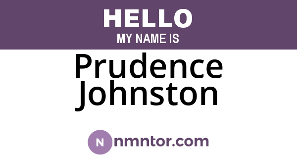 Prudence Johnston
