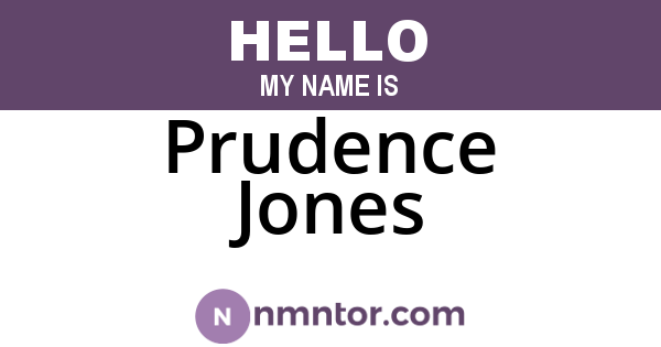 Prudence Jones