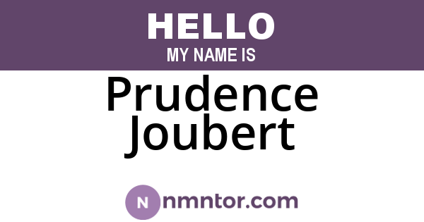 Prudence Joubert