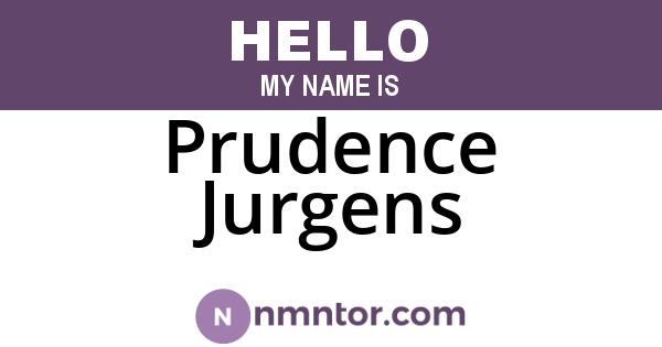 Prudence Jurgens