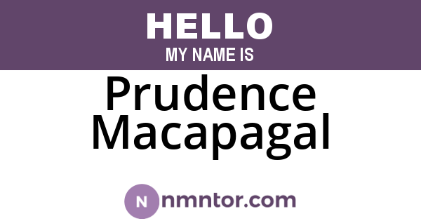 Prudence Macapagal