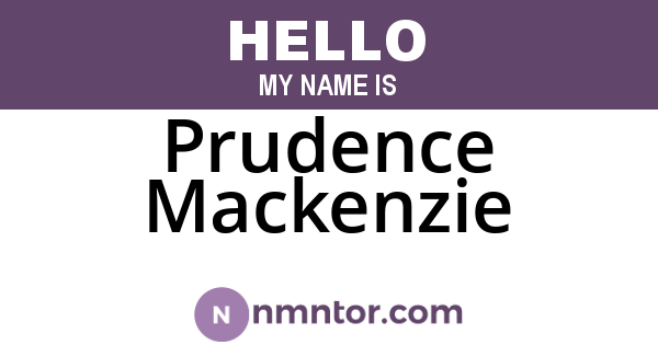 Prudence Mackenzie