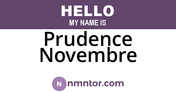 Prudence Novembre