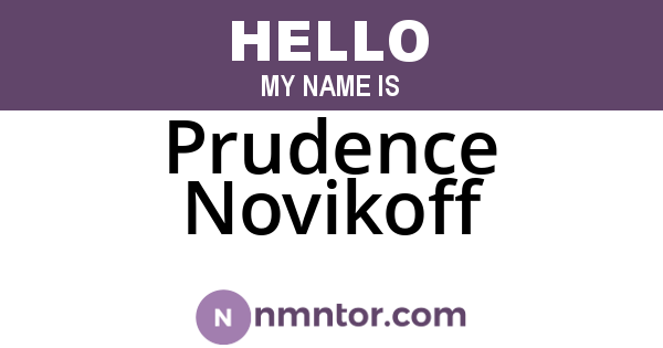 Prudence Novikoff