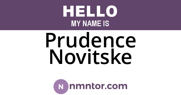 Prudence Novitske