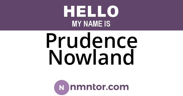 Prudence Nowland