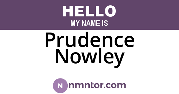 Prudence Nowley