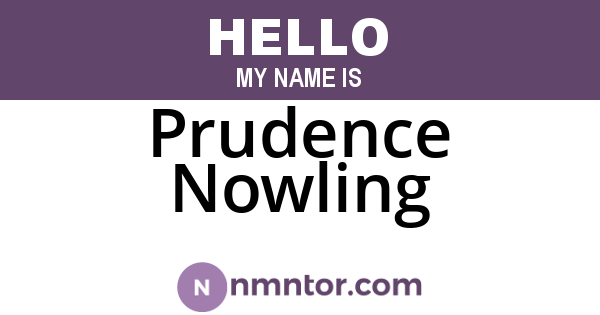 Prudence Nowling