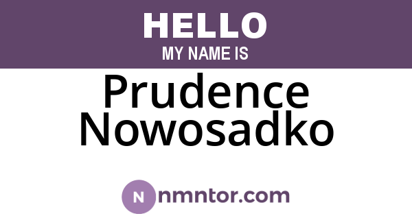 Prudence Nowosadko