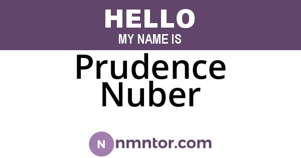Prudence Nuber