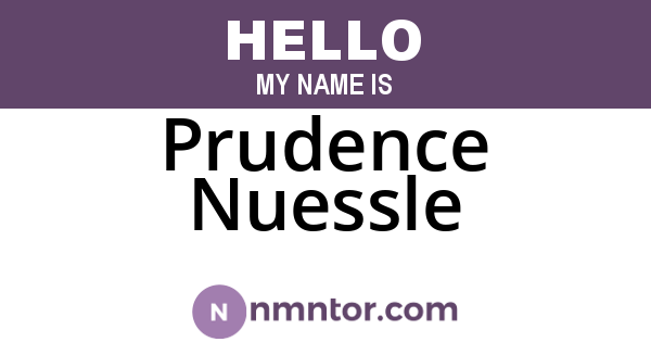 Prudence Nuessle