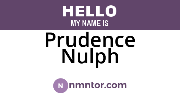 Prudence Nulph