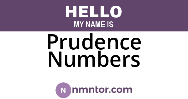 Prudence Numbers