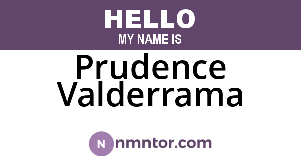 Prudence Valderrama