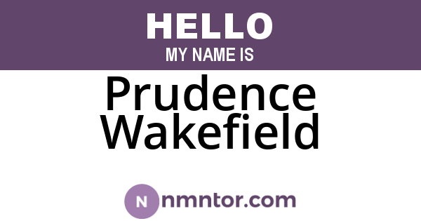 Prudence Wakefield