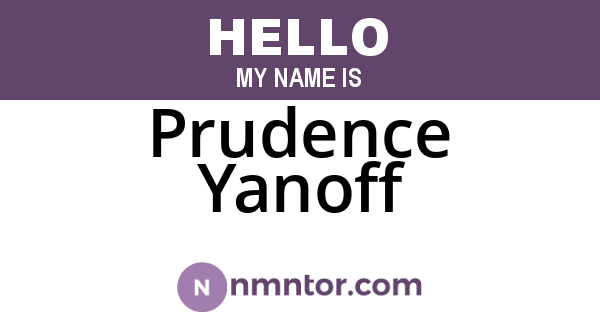 Prudence Yanoff