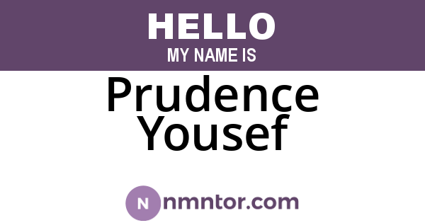 Prudence Yousef