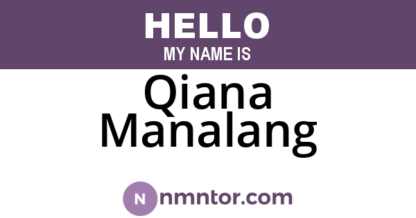 Qiana Manalang