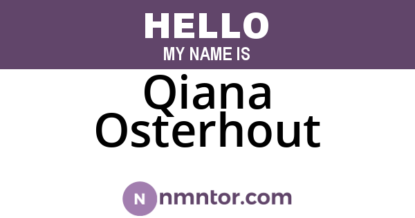 Qiana Osterhout