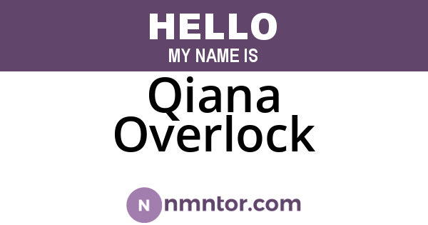 Qiana Overlock