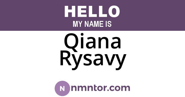 Qiana Rysavy