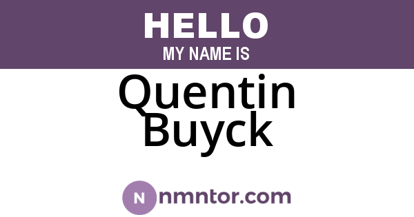 Quentin Buyck