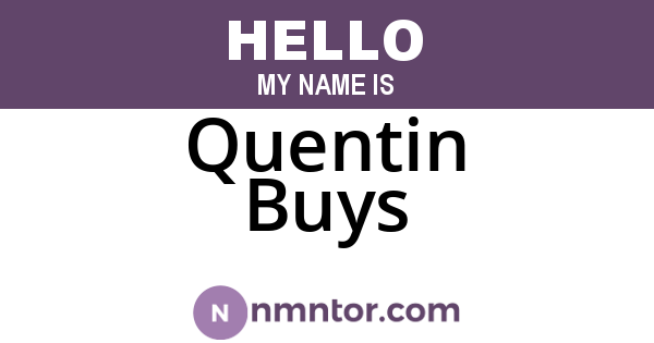 Quentin Buys