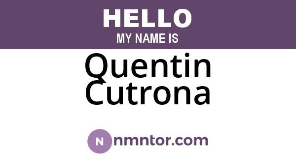 Quentin Cutrona