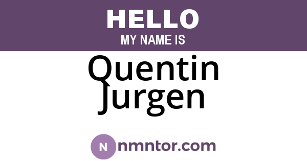Quentin Jurgen