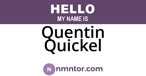 Quentin Quickel