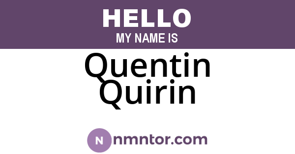 Quentin Quirin