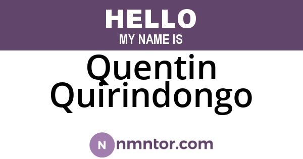 Quentin Quirindongo