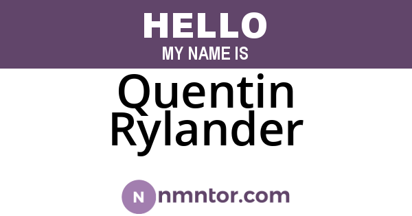 Quentin Rylander