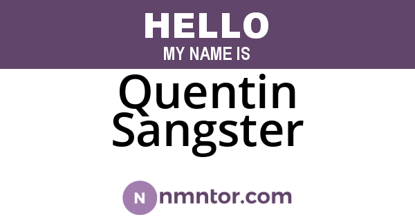 Quentin Sangster