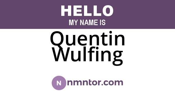 Quentin Wulfing