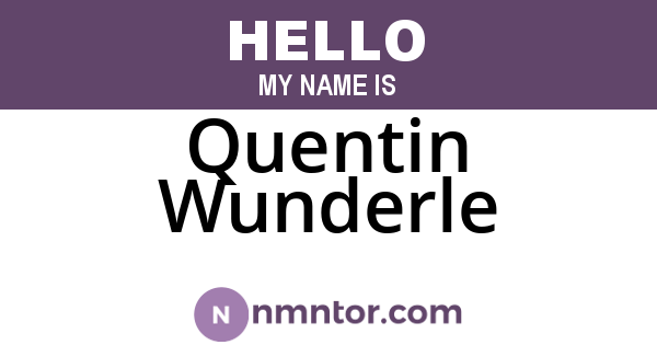 Quentin Wunderle