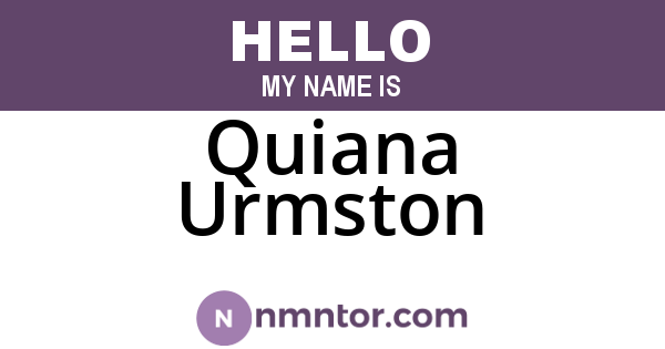 Quiana Urmston