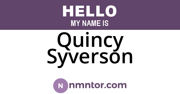 Quincy Syverson
