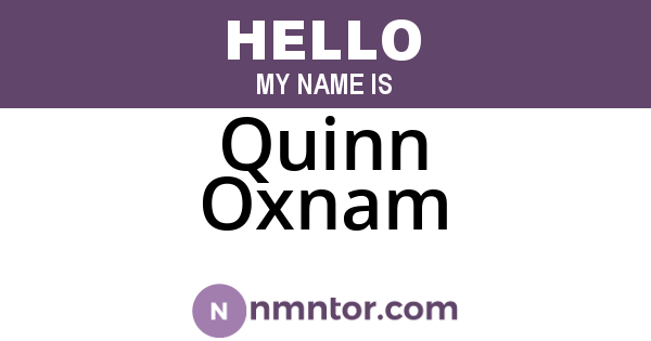 Quinn Oxnam