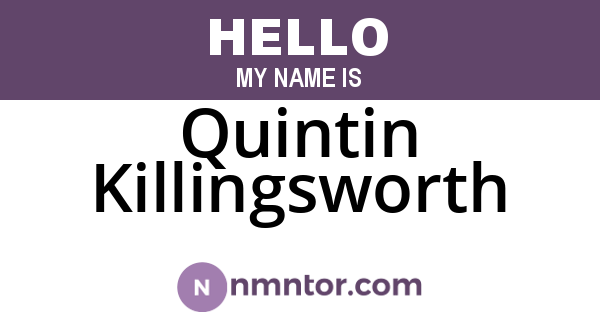 Quintin Killingsworth