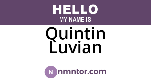 Quintin Luvian