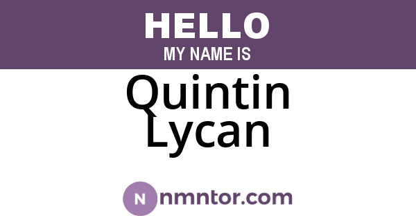 Quintin Lycan