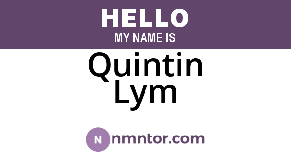 Quintin Lym