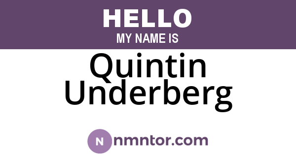 Quintin Underberg