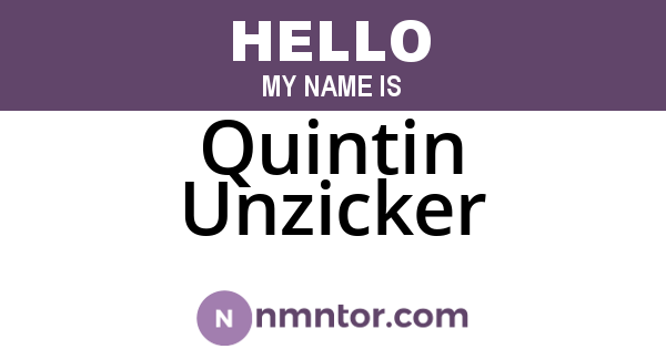 Quintin Unzicker