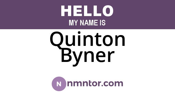 Quinton Byner