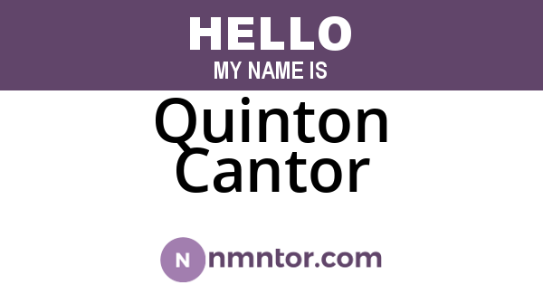 Quinton Cantor
