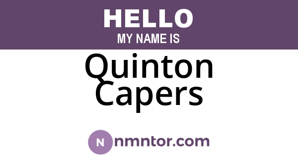 Quinton Capers
