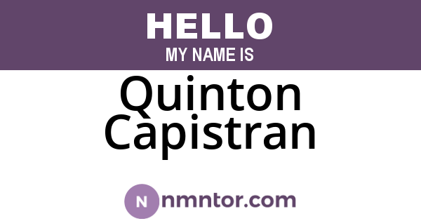 Quinton Capistran