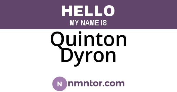 Quinton Dyron